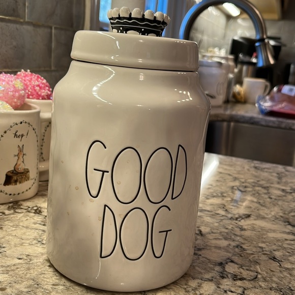 REA DUNN CANNISTER. Cream with black letters that read GOOD DOG! 9 1/2 “ tall - Picture 3 of 3